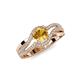 4 - Aimee Signature Citrine and Diamond Bypass Halo Engagement Ring 