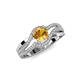 4 - Aimee Signature Citrine and Diamond Bypass Halo Engagement Ring 