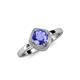 4 - Anneka Signature Tanzanite and Diamond Halo Engagement Ring 