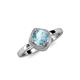 4 - Anneka Signature Aquamarine and Diamond Halo Engagement Ring 