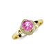 4 - Anneka Signature Pink Sapphire and Diamond Halo Engagement Ring 
