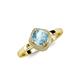 4 - Anneka Signature Aquamarine and Diamond Halo Engagement Ring 
