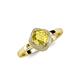 4 - Anneka Signature Yellow Sapphire and Diamond Halo Engagement Ring 