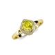 4 - Anneka Signature Yellow and White Diamond Halo Engagement Ring 