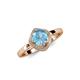 4 - Anneka Signature Blue Topaz and Diamond Halo Engagement Ring 