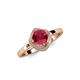 4 - Anneka Signature Ruby and Diamond Halo Engagement Ring 