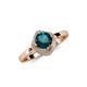 4 - Anneka Signature London Blue Topaz and Diamond Halo Engagement Ring 