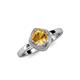 4 - Anneka Signature Citrine and Diamond Halo Engagement Ring 