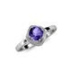 4 - Anneka Signature Iolite and Diamond Halo Engagement Ring 