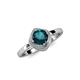 4 - Anneka Signature London Blue Topaz and Diamond Halo Engagement Ring 