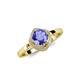 4 - Anneka Signature Tanzanite and Diamond Halo Engagement Ring 