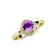 4 - Anneka Signature Amethyst and Diamond Halo Engagement Ring 