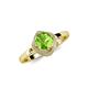 4 - Anneka Signature Peridot and Diamond Halo Engagement Ring 