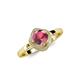 4 - Anneka Signature Rhodolite Garnet and Diamond Halo Engagement Ring 