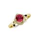 4 - Anneka Signature Ruby and Diamond Halo Engagement Ring 