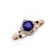 4 - Anneka Signature Blue Sapphire and Diamond Halo Engagement Ring 