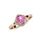 4 - Anneka Signature Pink Sapphire and Diamond Halo Engagement Ring 