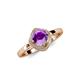 4 - Anneka Signature Amethyst and Diamond Halo Engagement Ring 