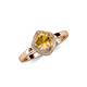 4 - Anneka Signature Citrine and Diamond Halo Engagement Ring 