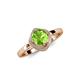 4 - Anneka Signature Peridot and Diamond Halo Engagement Ring 