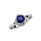4 - Anneka Signature Blue Sapphire and Diamond Halo Engagement Ring 