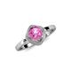 4 - Anneka Signature Pink Sapphire and Diamond Halo Engagement Ring 