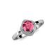 4 - Anneka Signature Pink Tourmaline and Diamond Halo Engagement Ring 
