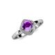 4 - Anneka Signature Amethyst and Diamond Halo Engagement Ring 