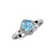 4 - Anneka Signature Blue Topaz and Diamond Halo Engagement Ring 