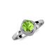 4 - Anneka Signature Peridot and Diamond Halo Engagement Ring 