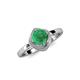 4 - Anneka Signature Emerald and Diamond Halo Engagement Ring 