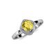 4 - Anneka Signature Yellow Sapphire and Diamond Halo Engagement Ring 