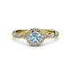 3 - Allene Signature Aquamarine and Diamond Halo Engagement Ring 