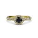 3 - Allene Signature Black and White Diamond Halo Engagement Ring 