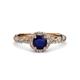 3 - Allene Signature Blue Sapphire and Diamond Halo Engagement Ring 