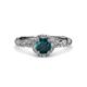 3 - Allene Signature London Blue Topaz and Diamond Halo Engagement Ring 