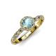 4 - Allene Signature Aquamarine and Diamond Halo Engagement Ring 