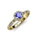 4 - Allene Signature Tanzanite and Diamond Halo Engagement Ring 