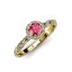 4 - Allene Signature Pink Tourmaline and Diamond Halo Engagement Ring 