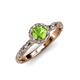 4 - Allene Signature Peridot and Diamond Halo Engagement Ring 