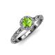 4 - Allene Signature Peridot and Diamond Halo Engagement Ring 
