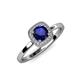 4 - Alaina Signature Blue Sapphire and Diamond Halo Engagement Ring 