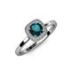 4 - Alaina Signature London Blue Topaz and Diamond Halo Engagement Ring 