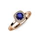 4 - Alaina Signature Blue Sapphire and Diamond Halo Engagement Ring 