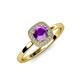 4 - Alaina Signature Amethyst and Diamond Halo Engagement Ring 