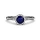 3 - Syna Signature Blue Sapphire and Diamond Halo Engagement Ring 