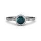 3 - Syna Signature London Blue Topaz and Diamond Halo Engagement Ring 