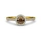 3 - Syna Signature Smoky Quartz and Diamond Halo Engagement Ring 