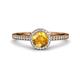 3 - Syna Signature Citrine and Diamond Halo Engagement Ring 