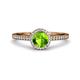 3 - Syna Signature Peridot and Diamond Halo Engagement Ring 